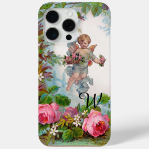 COQUE iPhone 15 PRO MAX ANGE DÉMONIAQUE CUEILLANT DES ROSES ET DES FLEURS