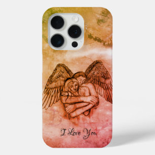 Coque iPhone 15 Pro Ange Éros en amour, je t'aime