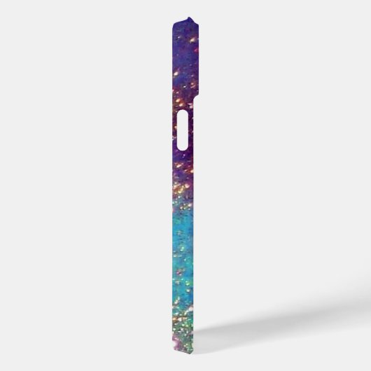 Coques Case-Mate iPhone ANGE LUNE EN OR BLEU PARKLES Monogramme (Verso / Droite)