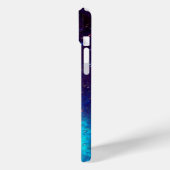 Coques Case-Mate iPhone ANGE LUNE EN OR BLEU PARKLES Monogramme (Verso / Gauche)