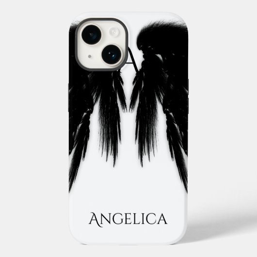 Coques Case-Mate iPhone ANGE NOIR AILES Monogramme (Verso)