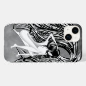 Coques Case-Mate iPhone Ange Tombé Gris Monochrome (Verso (horizontal))
