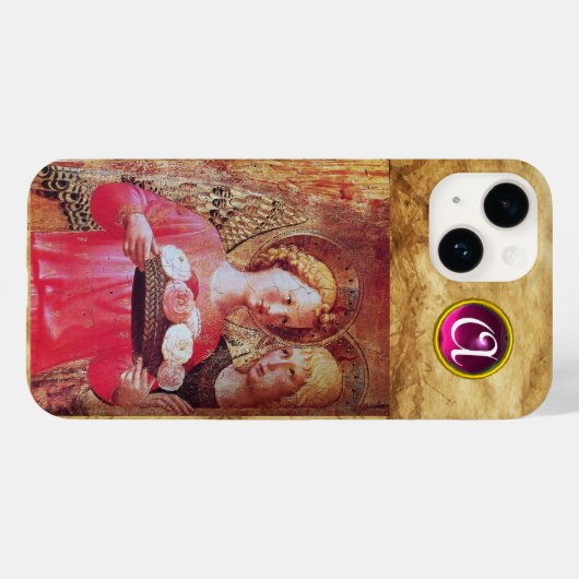 COQUES Case-Mate iPhone ANGEL AVEC MONOGRAMME ROSE (Verso (horizontal))