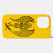Coques Case-Mate iPhone Angel - design noir et jaune (Verso (horizontal))