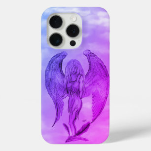 Coque iPhone 15 Pro Angel en style tatouage