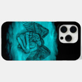 Coques Case-Mate iPhone Angel Eros en amour dans le design noir et vert (Verso (horizontal))