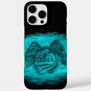 Coques iPhone 16 Pro Max Angel Eros en amour dans le design noir et vert