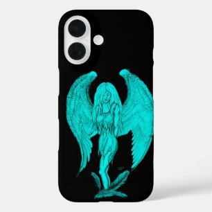Coques iPhone 16 Angel, Noir et Vert design