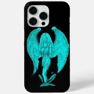 Coque iPhone 15 Pro Max Angel, Noir et Vert design