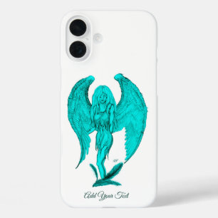 Coques iPhone 16 Plus Angel, Noir et Vert design