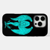 Coques Case-Mate iPhone Angel, Noir et Vert design (Verso (horizontal))