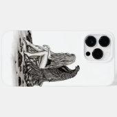Coques Case-Mate iPhone Angel, perdu dans la pensée, noir et blanc Design (Verso (horizontal))