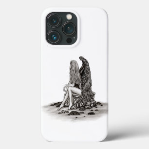 Case-Mate iPhone Case Angel, perdu dans la pensée, noir et blanc Design