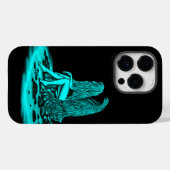 Coques Case-Mate iPhone Angel, perdu dans la pensée, noir et vert Design (Verso (horizontal))