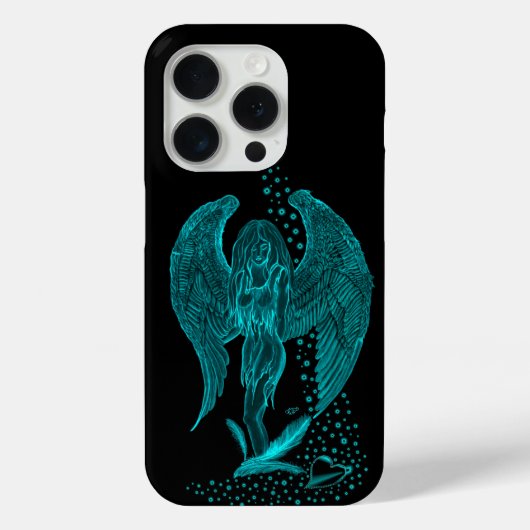 Coques Case-Mate iPhone Angel perdu en amour, noir et vert Design (Verso)