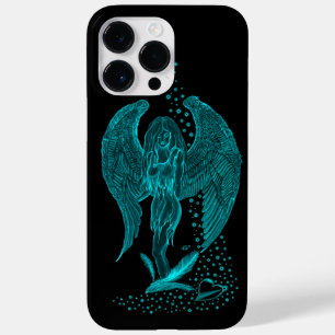 Coque Pour Pour iPhone 14 Pro Max Angel perdu en amour, noir et vert Design
