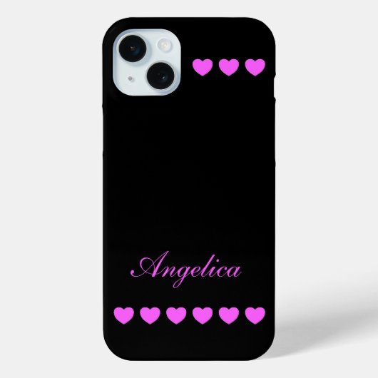 Coques Case-Mate iPhone Angelica - Modèle Pour Votre Propre Nom, Rose Noir (Verso)