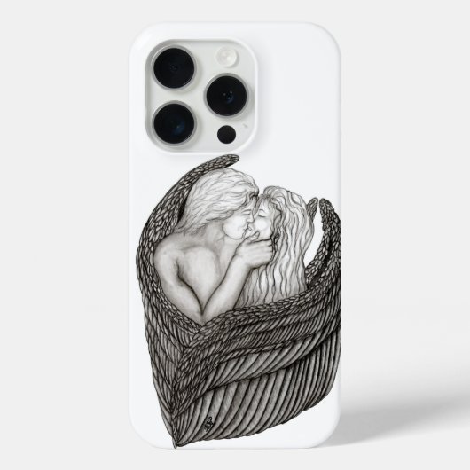 Coques Case-Mate iPhone Angels Kissing, noir et blanc Design (Verso)