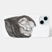 Coques Case-Mate iPhone Angels Kissing, noir et blanc Design (Verso (horizontal))