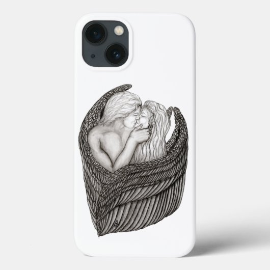 Coques Case-Mate iPhone Angels Kissing, noir et blanc Design (Verso)