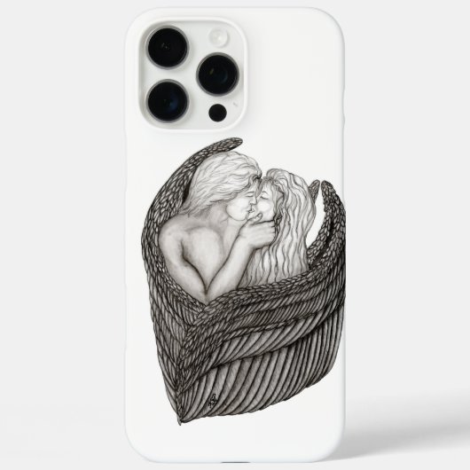Coques Case-Mate iPhone Angels Kissing, noir et blanc Design (Verso)
