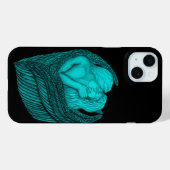 Coques Case-Mate iPhone Angels Kissing, noir et vert Design (Verso (horizontal))