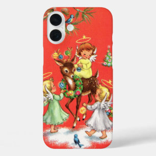 Coques iPhone 16 Plus Anges de Noël rétro vintage