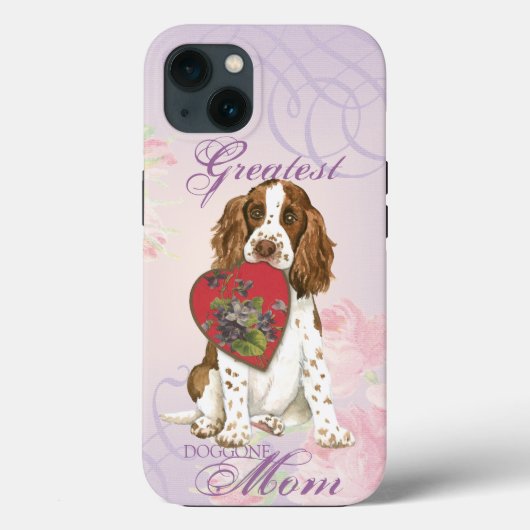 Coques Case-Mate iPhone Anglais Springer Spaniel Heart Mom (Verso)