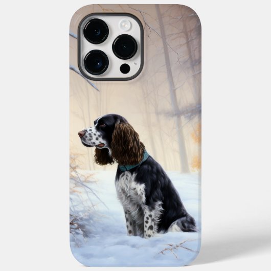 Coques Case-Mate iPhone Anglais Springer Spaniel Laissez-le neiger Noël (Verso)