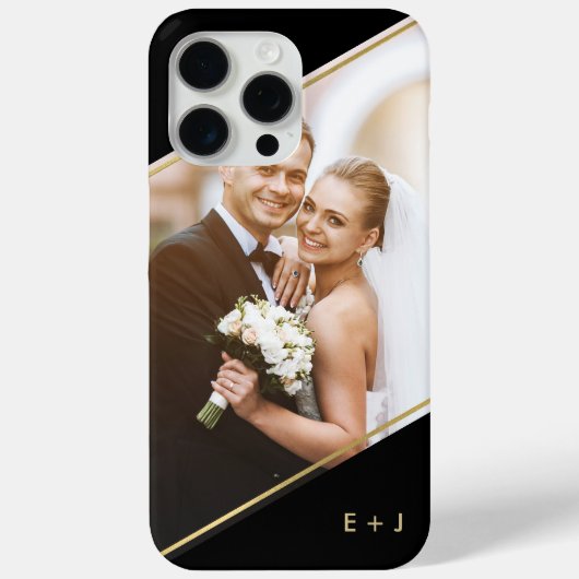 Coques Case-Mate iPhone Angle élégant Monogramme Photo personnalisée (Verso)