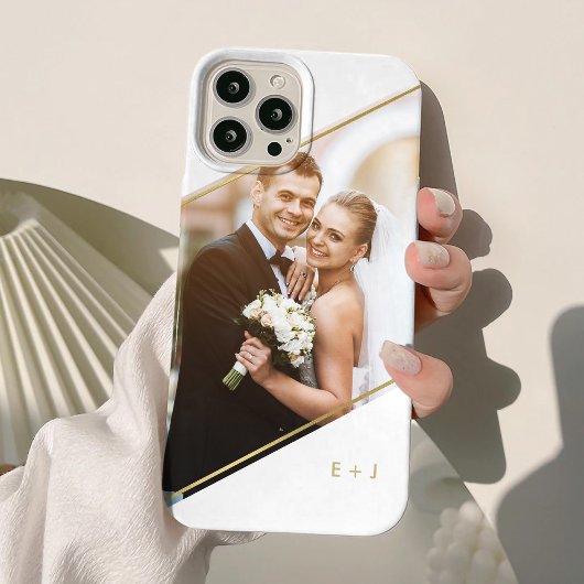 Coques Case-Mate iPhone Angle minimal Monogramme Photo personnalisée