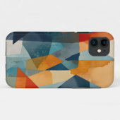 Coques Case-Mate iPhone Angles Abstraits de bleu et d'orange (Dos (Horizontal))