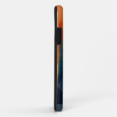 Coques Case-Mate iPhone Angles Abstraits de bleu et d'orange (Dos/Droite)