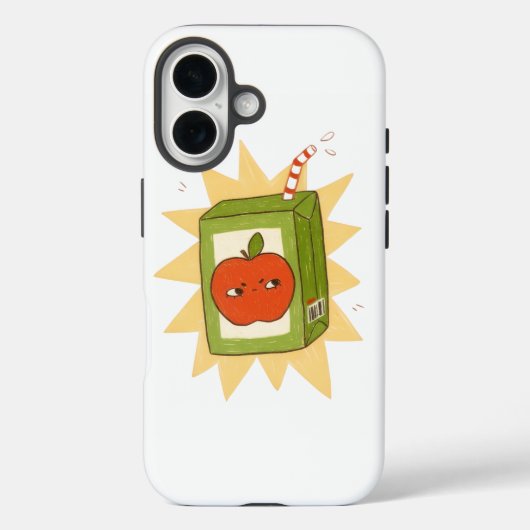 Coques Case-Mate iPhone Angry apple juice box! Funny cute cartoon! (Verso)