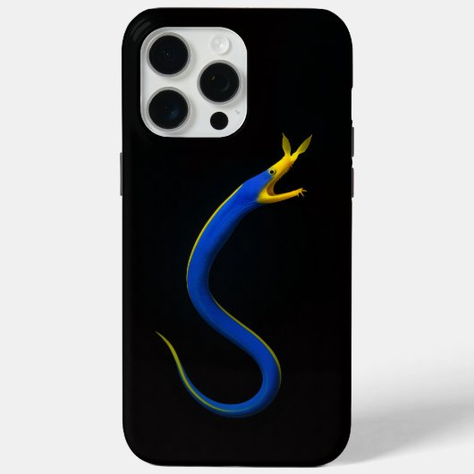 Coques Case-Mate iPhone Anguille Ruban Bleu Black 4 Luxe iPhone 15 Pro Max (Verso)