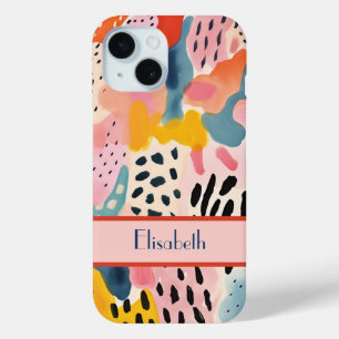 Coque Pour iPhone 15 Animal Abstrait Moderne Retro Coloré