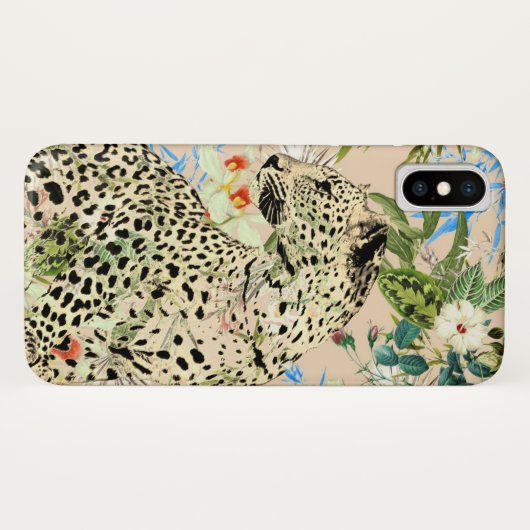 Coques Case-Mate iPhone Animal hawaïen empreinte de léopard tropical (Dos (Horizontal))