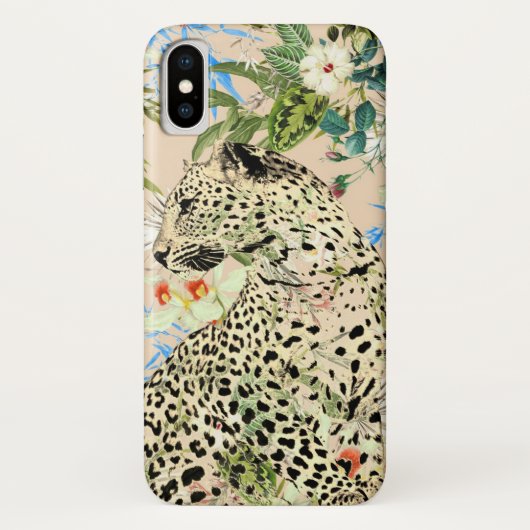 Coques Case-Mate iPhone Animal hawaïen empreinte de léopard tropical (Dos)