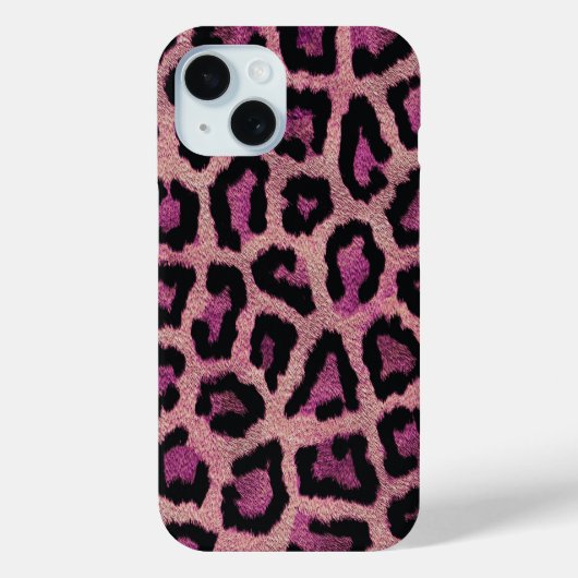 Coques Case-Mate iPhone Animal léopard noir rose (Verso)