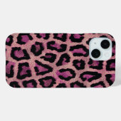 Coques Case-Mate iPhone Animal léopard noir rose (Verso (horizontal))