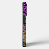 Coques Case-Mate iPhone Animal Print on Purple & Gold Glitter (Verso / Droite)