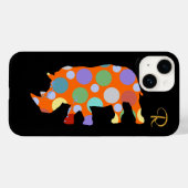 Coques Case-Mate iPhone animal rhinocéros pois (Verso (horizontal))