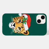 Coques Case-Mate iPhone Animaux amusants Safari Cheetah léopard Père Noël  (Verso (horizontal))