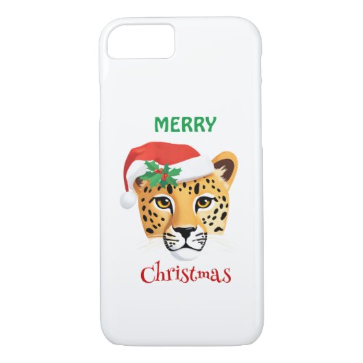 Coques Case-Mate iPhone Animaux amusants Safari Cheetah léopard Père Noël  (Dos)