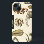 Etui iPhone 13 Animaux assortis peints sur l'arrière - plan crème<br><div class="desc">Les merveilles de la nature sont montrées dans ce morceau par le studio de vision. Les insectes déplaisants se mélangent à un éléphant,  au papillon et à d'autres animaux assortis. Si vous aimez la nature c'est la copie pour vous !</div>