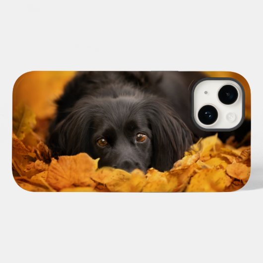 Coques Case-Mate iPhone Animaux de bébés cutest | Chiot noir espagnol (Verso (horizontal))