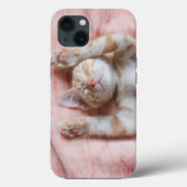 Coques Case-Mate iPhone Animaux de bébés cutest | Minuscule chaton rayé or (Verso)