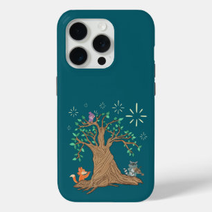 Coque iPhone 15 Pro Animaux de la forêt jouant de la musique Art fol