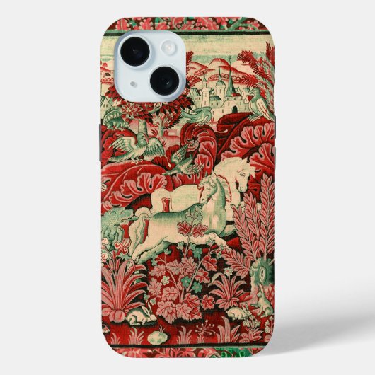 Coques Case-Mate iPhone ANIMAUX D'IMAGINAIRE, CHEVAUX, BOIS Rouge Vert Flo (Verso)