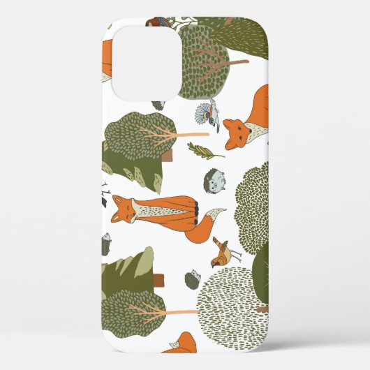 Coques Case-Mate iPhone Animaux forestiers : renards, oiseaux motifs (Verso)
